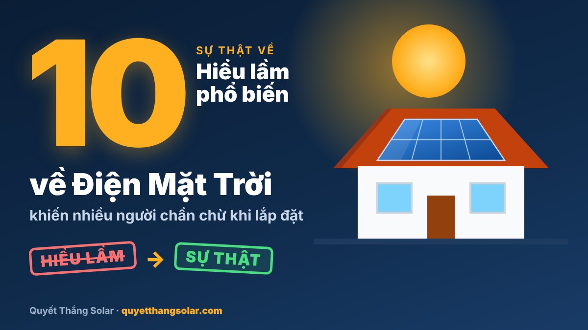 Điện mặt trời: 10 hiểu lầm phổ biến khiến nhiều người chần chừ